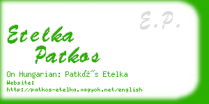 etelka patkos business card